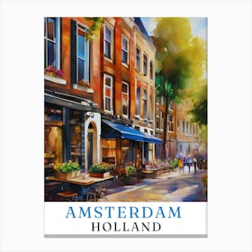 Netherlands Amsterdam, travel poster, wall art print, Amsterdam painting,102 Canvas Print