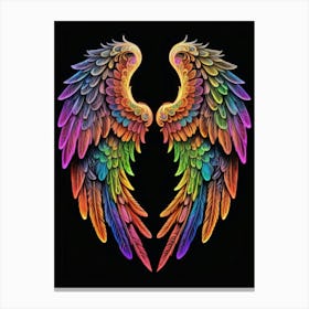 Neon Angel Wings 15 Canvas Print
