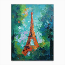Eiffel Tower Paris France David Hockney Style 1 Canvas Print