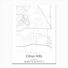 Citrus Heights,United States Minimalist Map Canvas Print