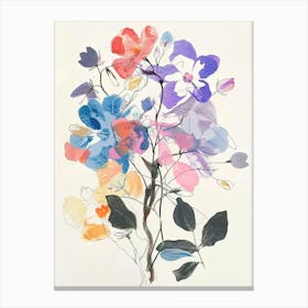 Periwinkle 1 Collage Flower Bouquet Canvas Print