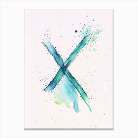 X  Letter, Alphabet Minimalist Watercolour 8 Canvas Print