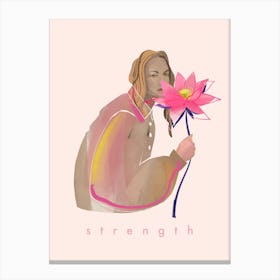 Strength, Pink Lotus Canvas Print