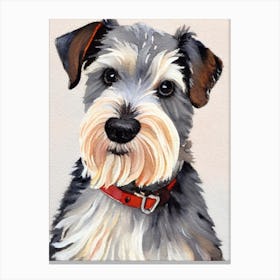 Miniature Schnauzer 2 Watercolour dog Canvas Print
