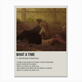 What A Time By Julia Michaels And Niall Horan Poster Canvas Print