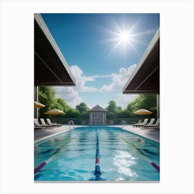 Swimming Pool Art Canvas Print