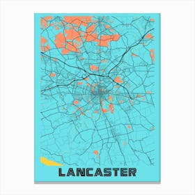 Lancaster City Map Canvas Print