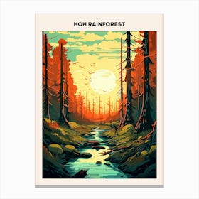 Hoh Rainforest Midcentury Travel Poster Canvas Print