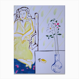Lady In A Lemon Dress Ii Canvas Print