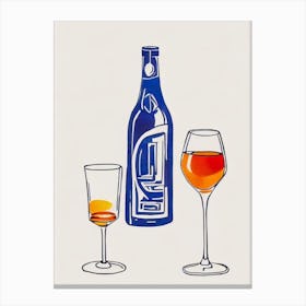 Aperol Spritz 2 Picasso Line Drawing Cocktail Poster Canvas Print