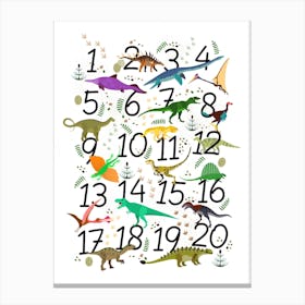 Dinosaur Numbers Canvas Print