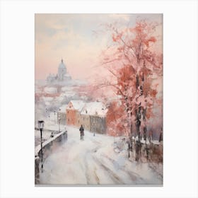 Dreamy Winter Painting Oslo Norway 4 Canvas Print