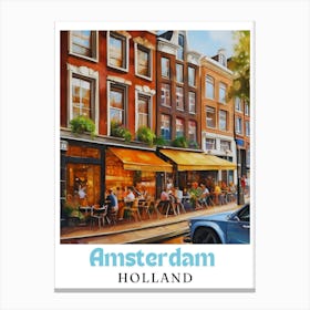 Netherlands Amsterdam, travel poster, wall art print, Amsterdam painting,22 Canvas Print