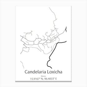 Candelaria,Cuba Minimalist Map Canvas Print