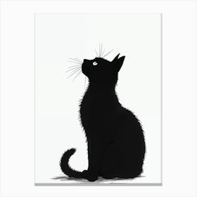 Shadows Of Elegance. Black Cat 2 Canvas Print