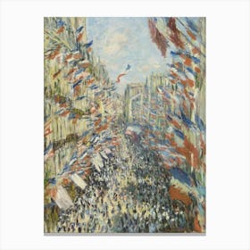 The Rue Montorgueil In Paris, (1878), Claude Monet Canvas Print