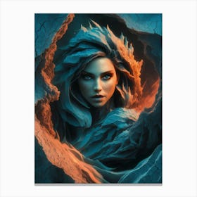 Woman In A Cave Canvas Print