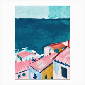 Travel Poster Happy Places Santander 4 Canvas Print