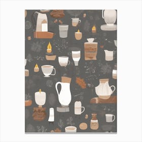Teapots And Mugs Canvas Print