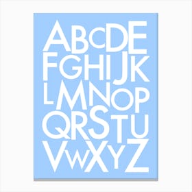 Alphabet on a Baby Blue Background Canvas Print