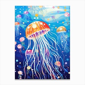 Rainbow Jellyfish Illustrations 2 Canvas Print