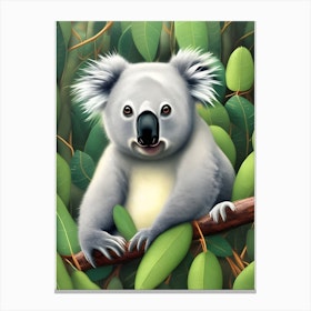  Koala On Tree With Multicolour Polygon Pattern Folk Art  Watercolour Painting Art Print Canvas Premium Wall Decor Poster Mural:  Posters & Prints