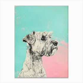 Pastel Sealyham Terrier Dog Line Illustration 1 Canvas Print