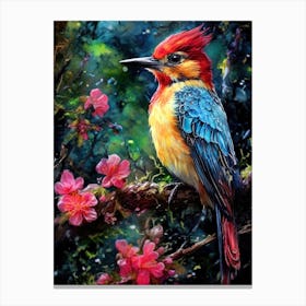 Bird Perched On A Branch bird animal Canvas Print