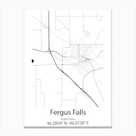 Fergus,Canada Minimalist Map Canvas Print