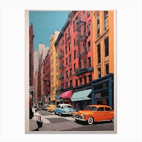 Tribeca New York Colourful Silkscreen Illustration Po 1 (1) Canvas Print