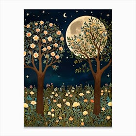 William Morris Moonlight In The Garden 18 Canvas Print