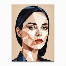 Minimalism Geometric Woman Portrait Pop Art (17) Canvas Print