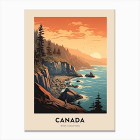 West Coast Trail Canada 1 Vintage Hiking Travel Poster Canvas Print