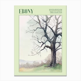 Ebony Tree Atmospheric Watercolour Painting 4 Poster Canvas Print