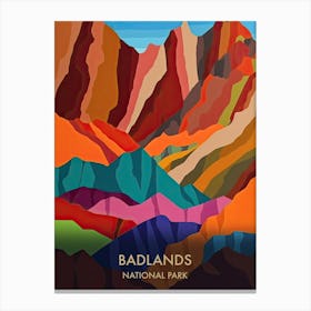 Badlands National Park Travel Poster Matisse Style 4 Canvas Print