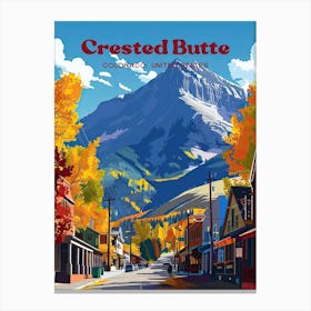 Crested Butte Colorado Fall Art Illustration Canvas Print