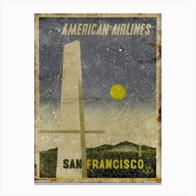 Vintage Travel Poster ― American Airlines San Francisco 1 Canvas Print