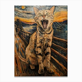 Fantastic Cat Screaming 6 Canvas Print