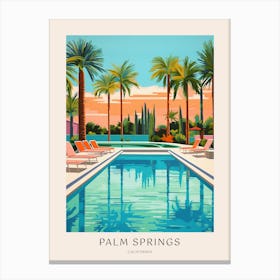 Palm Springs California 2 Midcentury Modern Pool Poster Canvas Print