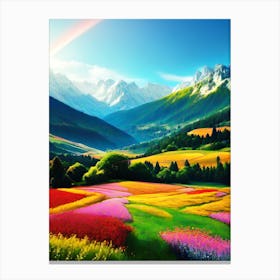 Rainbow In The Valley Canvas Print