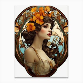 Art Nouveau Woman Canvas Print
