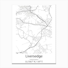 Liversedge,United Kingdom Minimalist Map Canvas Print