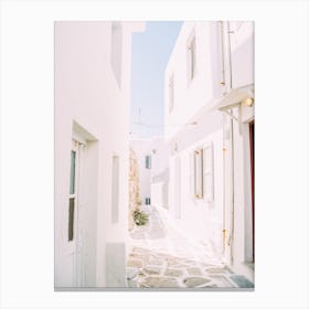 White Streets In Mykonos Canvas Print