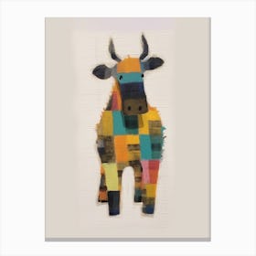 Buffalo Kids Patchwork Painting Canvas Print