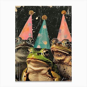 Kitsch Birthday Frogs 3 Canvas Print