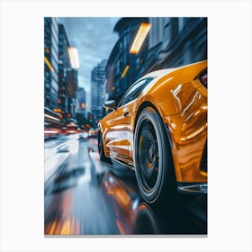 Speeding Sports Car In The City 1 Canvas Print