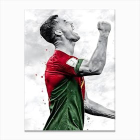 Cristiano Ronaldo Portugal Soccer Art Canvas Print