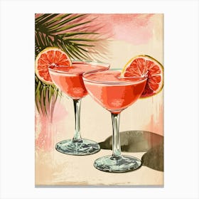 Paloma Cocktail Pink Watercolour Canvas Print