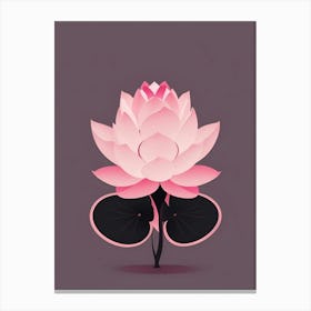 A Pink Lotus In Minimalist Style Vertical Composition 60 Canvas Print