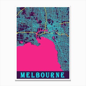 Melbourne Map Poster 1 Canvas Print